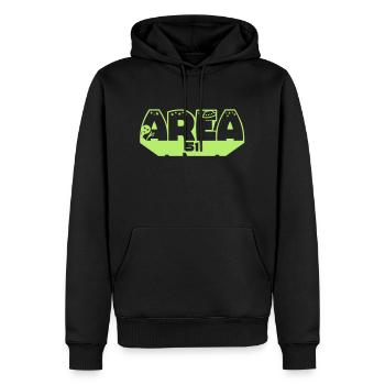 Ufo Area 51 - Männer Premium Bio Hoodie - Schwarz - Vorne - Nico (187cm)