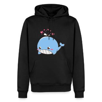 Love Whale - Gift Idea - Men’s Premium Organic Hoodie - black - Front - Nico (187cm)