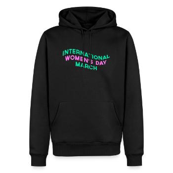 Marsch zum Internationalen Frauentag - Männer Premium Bio Hoodie - Schwarz - Vorne - Nico (187cm)