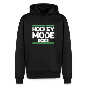 Hockey Mode On Hockey Player Field Hockey - Men’s Premium Organic Hoodie - black - Front - Nico (187cm)