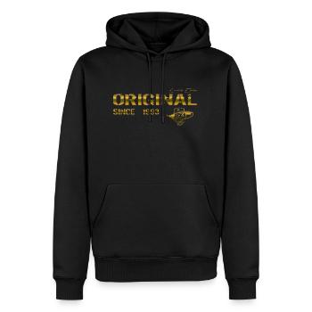 Original depuis 1993 - Sweat à capuche Premium bio Homme - noir - Devant - Nico (187cm)