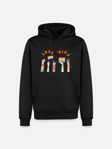 Love wins | Merch Pride - Men’s Premium Organic Hoodie - black