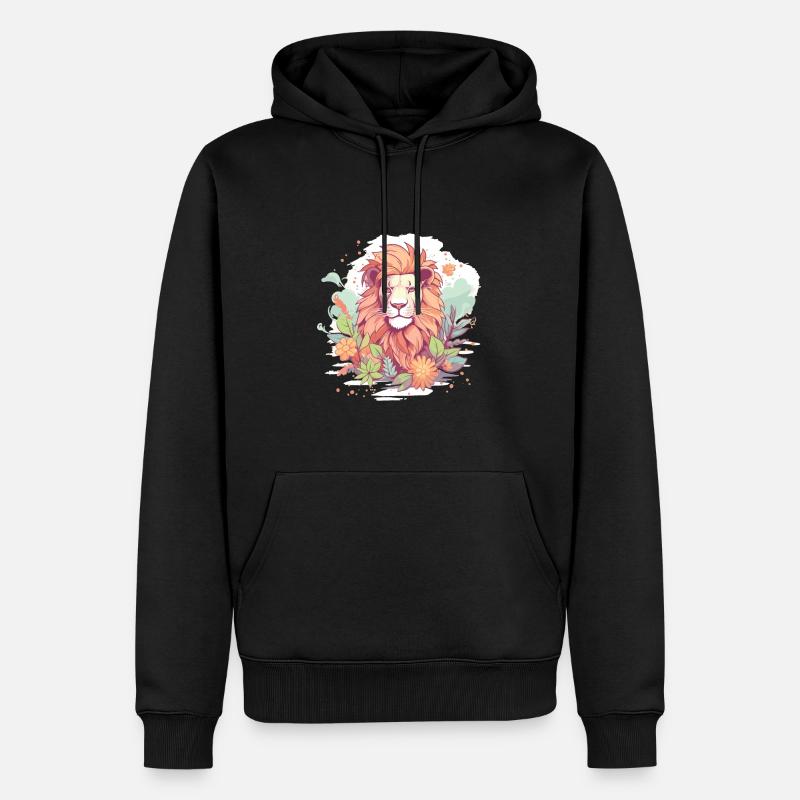Lion Tête de Lion - Sweat à capuche Premium bio Homme - noir