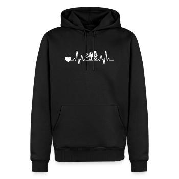Poulpe de battement de cœur de calmar - Sweat à capuche Premium bio Homme - noir - Devant - Nico (187cm)
