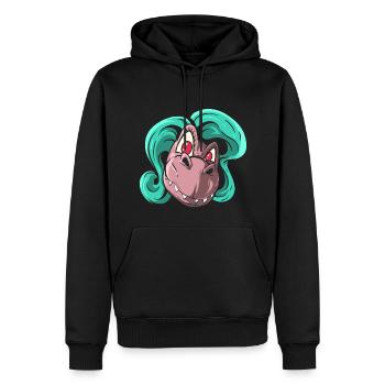 Dino Lady Dinosaure Maman - Sweat à capuche Premium bio Homme - noir - Devant - Nico (187cm)