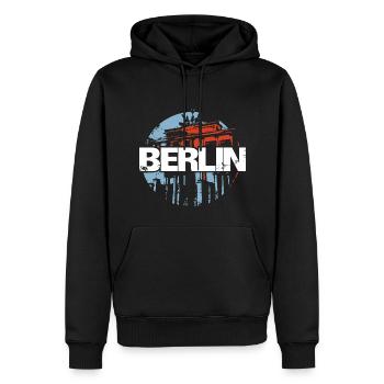 Porte de Brandebourg, Berlin, Allemagne - Sweat à capuche Premium bio Homme - noir - Devant - Nico (187cm)
