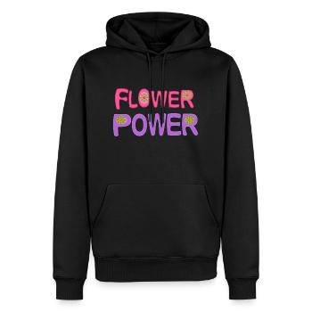 Le pouvoir des fleurs - Sweat à capuche Premium bio Homme - noir - Devant - Nico (187cm)