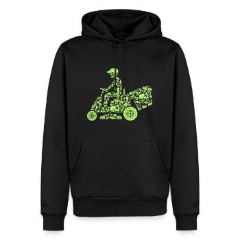 Jardinier Jardinage Hobby Jardinier Tondeuse à gazon Hommes - Sweat à capuche Premium bio Homme - noir - Devant - Nico (187cm)