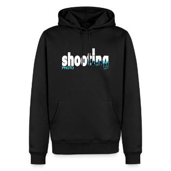 Photographe Shooting - Sweat à capuche Premium bio Homme - noir - Devant - Nico (187cm)