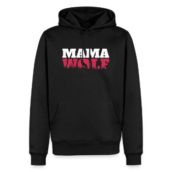 Mama Wolf - Wolf Lover Mom Mother's Day Enthusiast - Men’s Premium Organic Hoodie - black - Front - Nico (187cm)