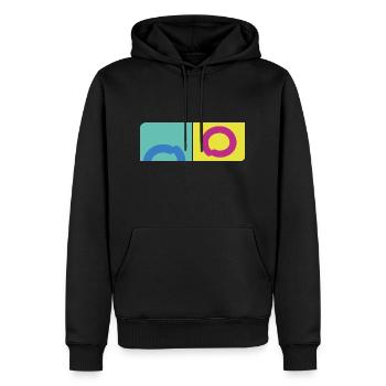 Formen Kreis und Rechteck - Männer Premium Bio Hoodie - Schwarz - Vorne - Nico (187cm)