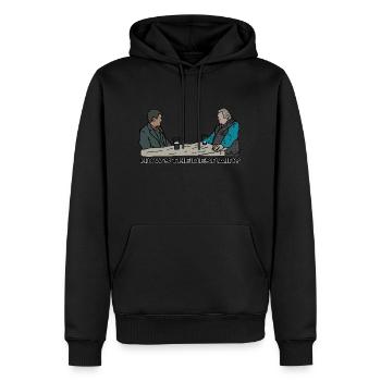 How's the despair? - Men’s Premium Organic Hoodie - black - Front - Nico (187cm)