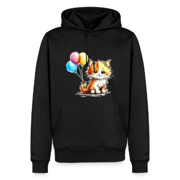 Kätzchen - Männer Premium Bio Hoodie - Schwarz - Vorne - Nico (187cm)