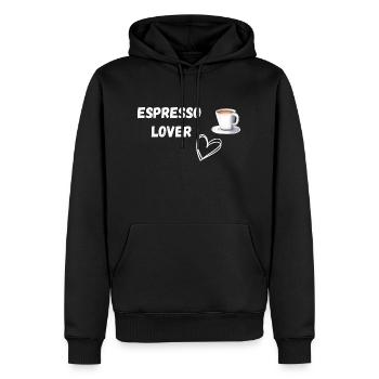 Espresso Lover - Männer Premium Bio Hoodie - Schwarz - Vorne - Nico (187cm)