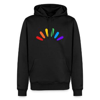 Rainbow LGBTQIA gay subtle pride - Men’s Premium Organic Hoodie - black - Front - Nico (187cm)
