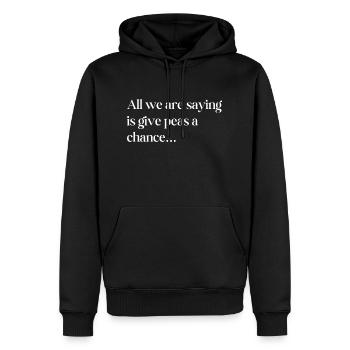 Gib Erbsen eine Chance - Männer Premium Bio Hoodie - Schwarz - Vorne - Nico (187cm)