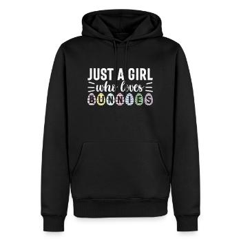 Just a Girl Who Loves Bunnie - Männer Premium Bio Hoodie - Schwarz - Vorne - Nico (187cm)