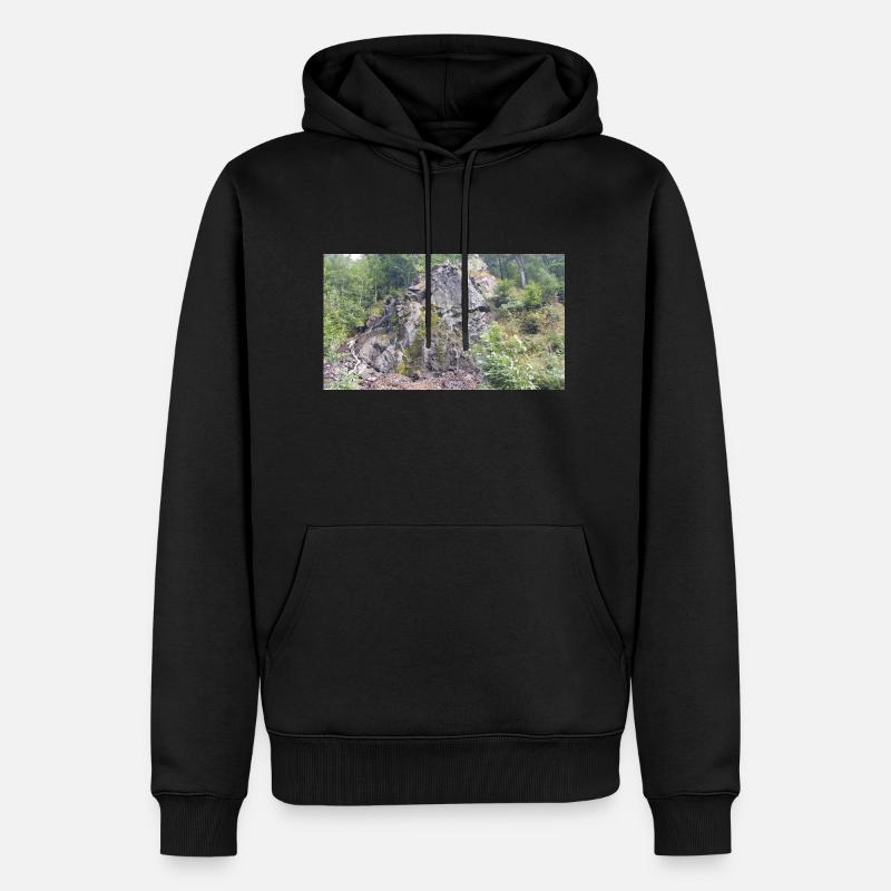 Wasserfall - Männer Premium Bio Hoodie - Schwarz