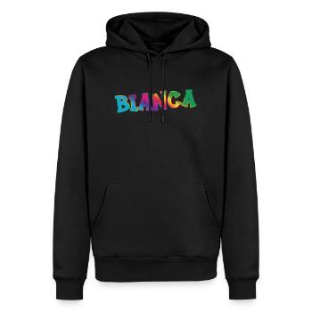 Bianca - Männer Premium Bio Hoodie - Schwarz - Vorne - Nico (187cm)