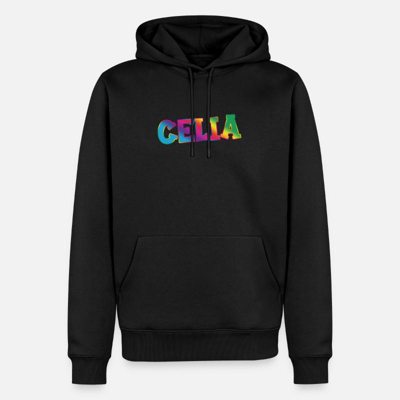 Celia - Männer Premium Bio Hoodie - Schwarz