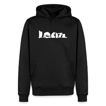 Leon white px edit - Männer Premium Bio Hoodie - Schwarz - Vorne - Nico (187cm)