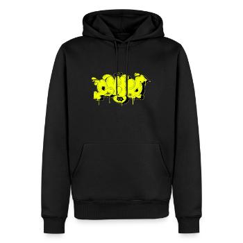 Cyrograff Nr. 8 - Männer Premium Bio Hoodie - Schwarz - Vorne - Nico (187cm)