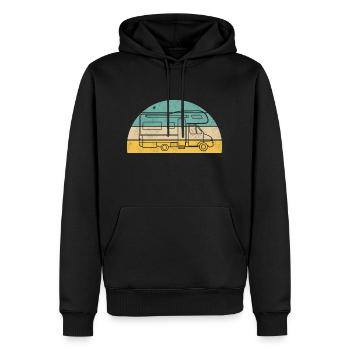 Camping mit Wohnmobil - Männer Premium Bio Hoodie - Schwarz - Vorne - Nico (187cm)