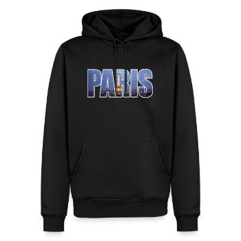 paris - Männer Premium Bio Hoodie - Schwarz - Vorne - Nico (187cm)