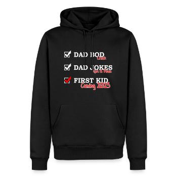 Neuer Vater lustige Schwangerschaftsankündigung Vatertag - Männer Premium Bio Hoodie - Schwarz - Vorne - Nico (187cm)
