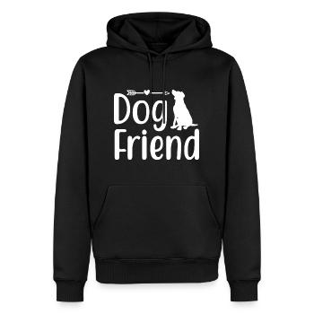 Ami chien - Sweat à capuche Premium bio Homme - noir - Devant - Nico (187cm)