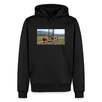 Chevaux - Sweat à capuche Premium bio Homme - noir - Devant - Nico (187cm)