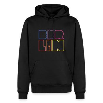 Berlin Kreuzberg Hauptstadt Souvenir Berliner - Männer Premium Bio Hoodie - Schwarz - Vorne - Nico (187cm)