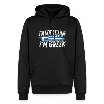 I´m not yelling I´m Greek - Männer Premium Bio Hoodie - Schwarz - Vorne - Nico (187cm)