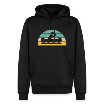 Canot coloré - Sweat à capuche Premium bio Homme - noir - Devant - Nico (187cm)