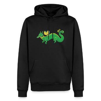 Drache - Männer Premium Bio Hoodie - Schwarz - Vorne - Nico (187cm)