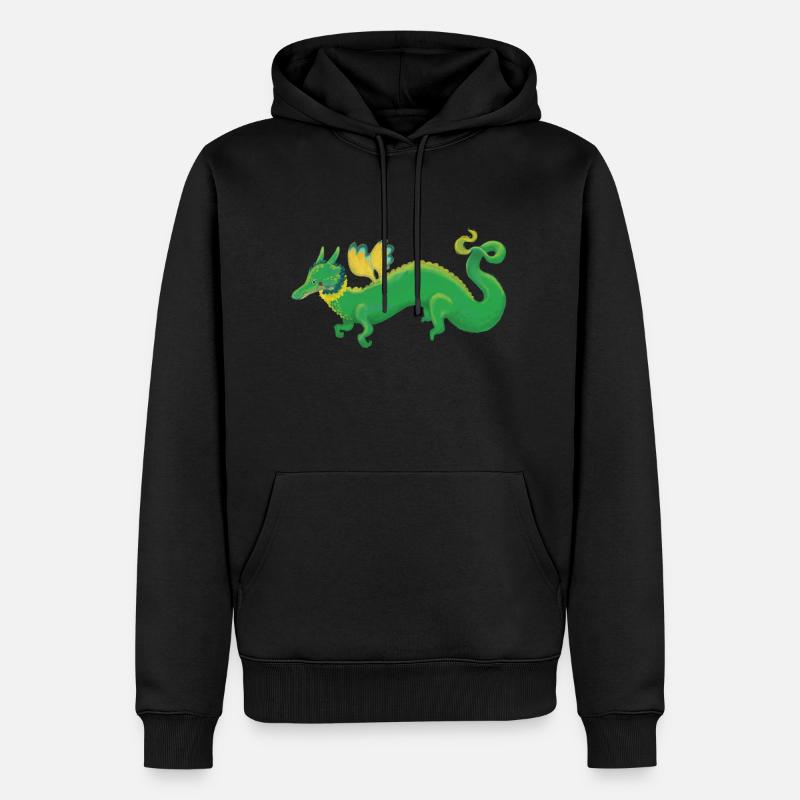 Drache - Männer Premium Bio Hoodie - Schwarz