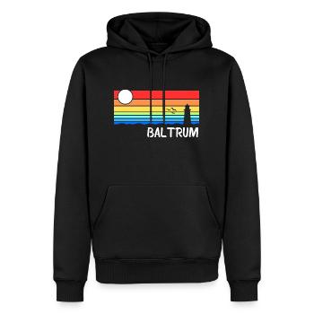 Baltrum Nordsee Leuchtturm Urlaub - Männer Premium Bio Hoodie - Schwarz - Vorne - Nico (187cm)