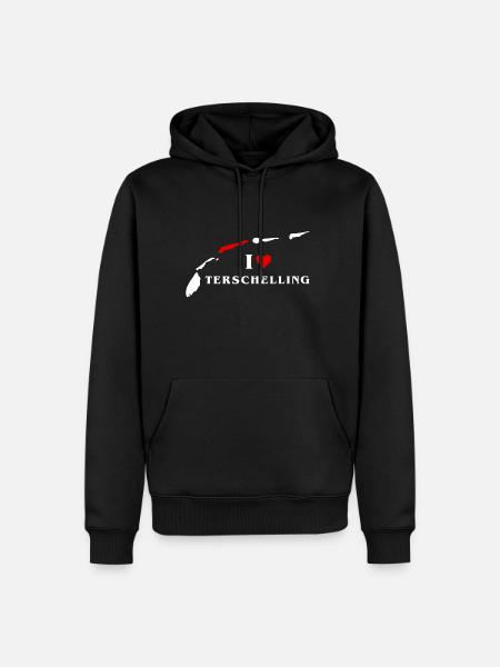 Ik hou van Terschelling - Mannen Premium Bio hoodie - zwart