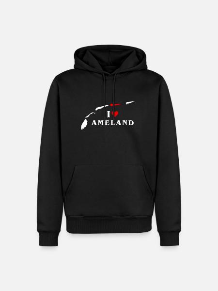 I Love Ameland - Mannen Premium Bio hoodie - zwart