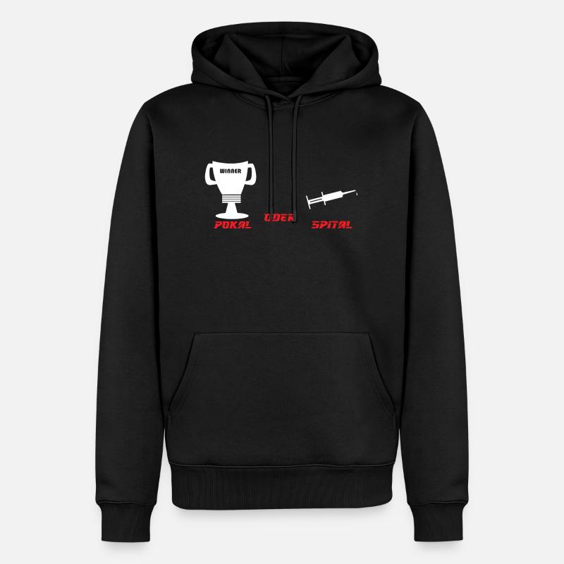 Pokal oder Spital weiss rot - Männer Premium Bio Hoodie - Schwarz