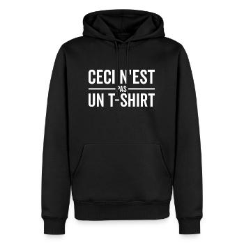 Humour Ceci N'est Pas Ce Que Vous Pensez - Sweat à capuche Premium bio Homme - noir - Devant - Nico (187cm)
