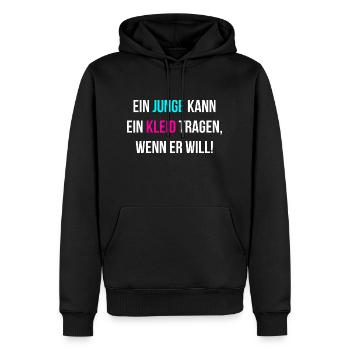 Gleichberechtigung Pride glücklich - Männer Premium Bio Hoodie - Schwarz - Vorne - Nico (187cm)
