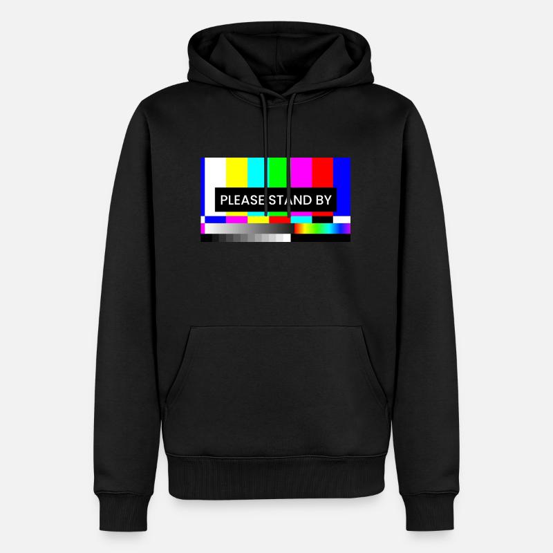 PLEASE STAND BY - Männer Premium Bio Hoodie - Schwarz