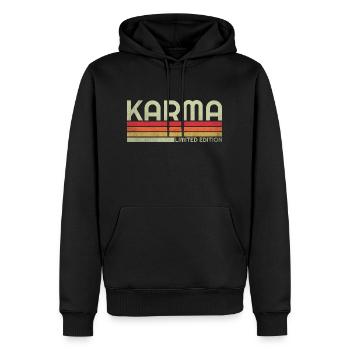 Karma: Das Universelle Gleichgewicht - Männer Premium Bio Hoodie - Schwarz - Vorne - Nico (187cm)