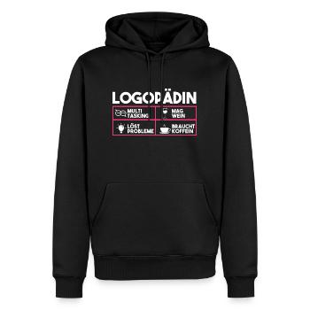 Logopädie Logopädin - Männer Premium Bio Hoodie - Schwarz - Vorne - Nico (187cm)