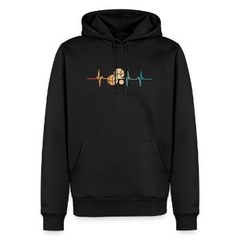 Heartbeat Petanque - Männer Premium Bio Hoodie - Schwarz - Vorne - Nico (187cm)