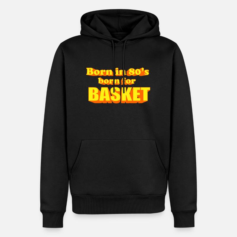född för BASKET 80-talet - Ekologisk premiumluvtröja herr - svart