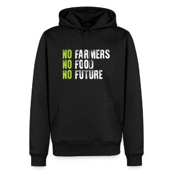 No Farmers No Food No Future - Männer Premium Bio Hoodie - Schwarz - Vorne - Nico (187cm)