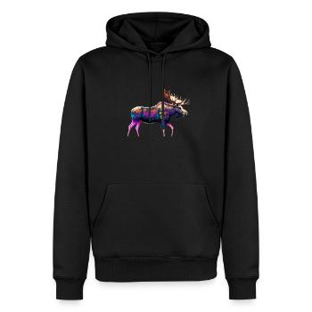neon moose - Men’s Premium Organic Hoodie - black - Front - Nico (187cm)