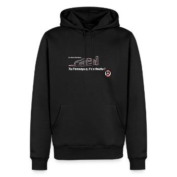 Tu l'essayes t es foutu shirt - Sweat à capuche Premium bio Homme - noir - Devant - Nico (187cm)